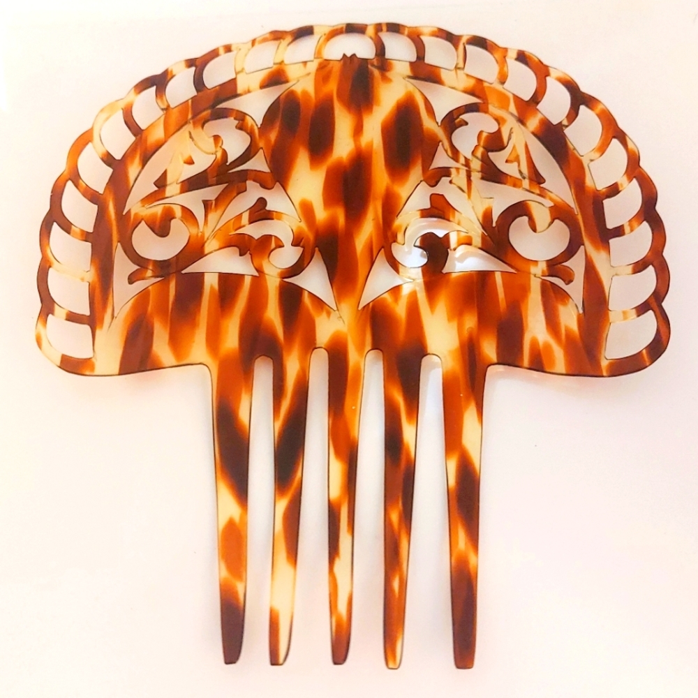 Victorian Mantilla Tortise Shell Celluloid Hair Comb